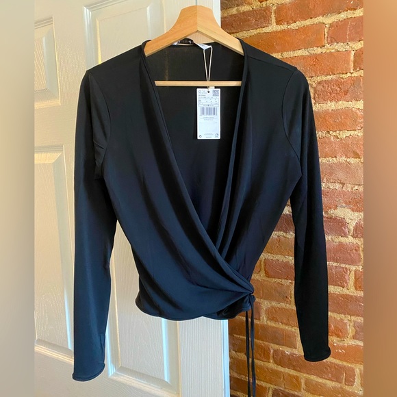 Mango Tops - Mango Wrap V-Neckline Top - New With Tags